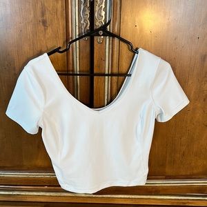 Lululemon white fitted crop shirt